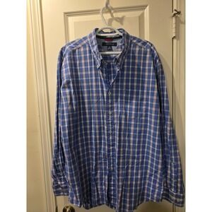 Tommy Hilfiger Men's Blue Multi Stripe‎ Button Shirt SZ XL